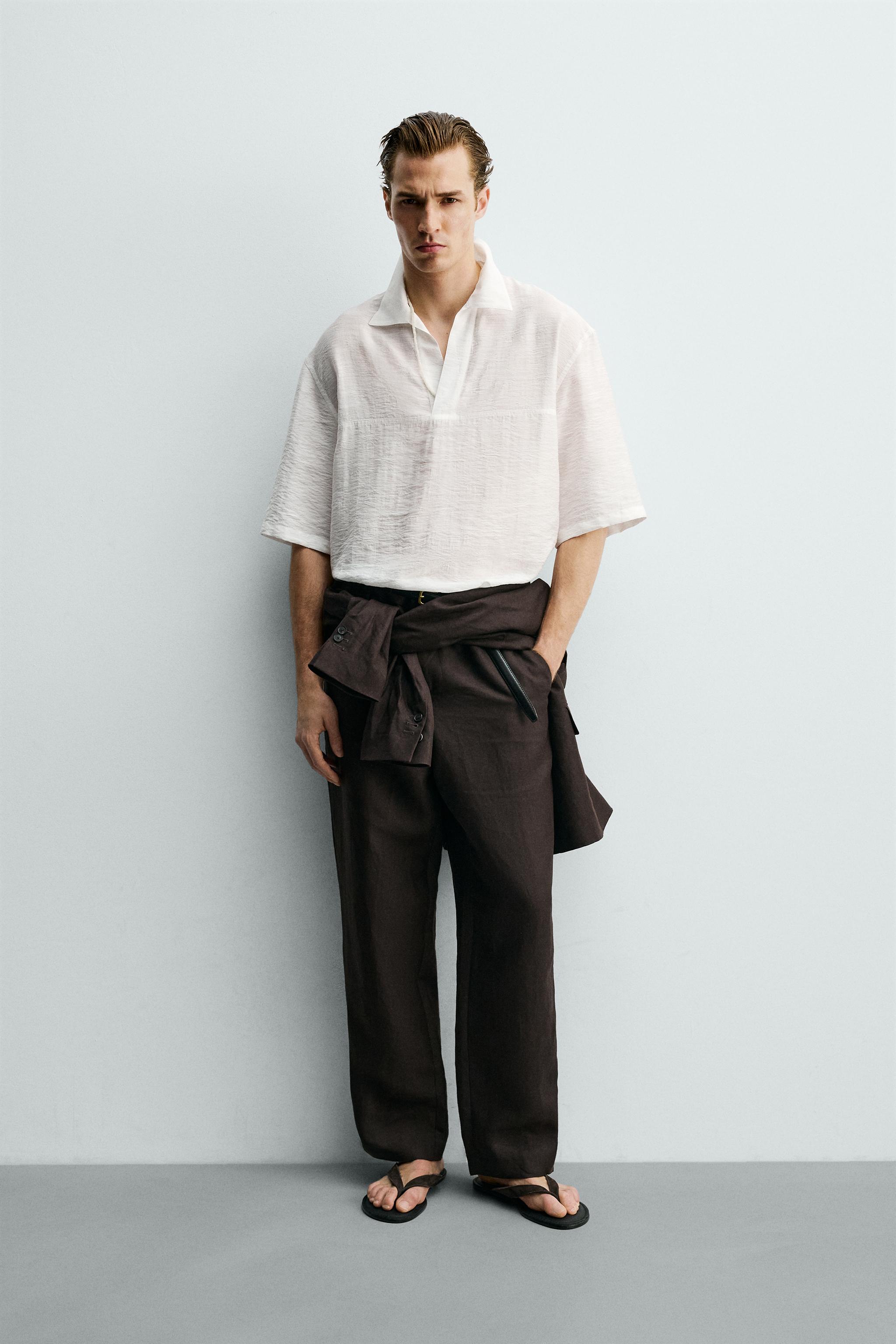 CHEMISE POLO FLUIDE EN JACQUARD